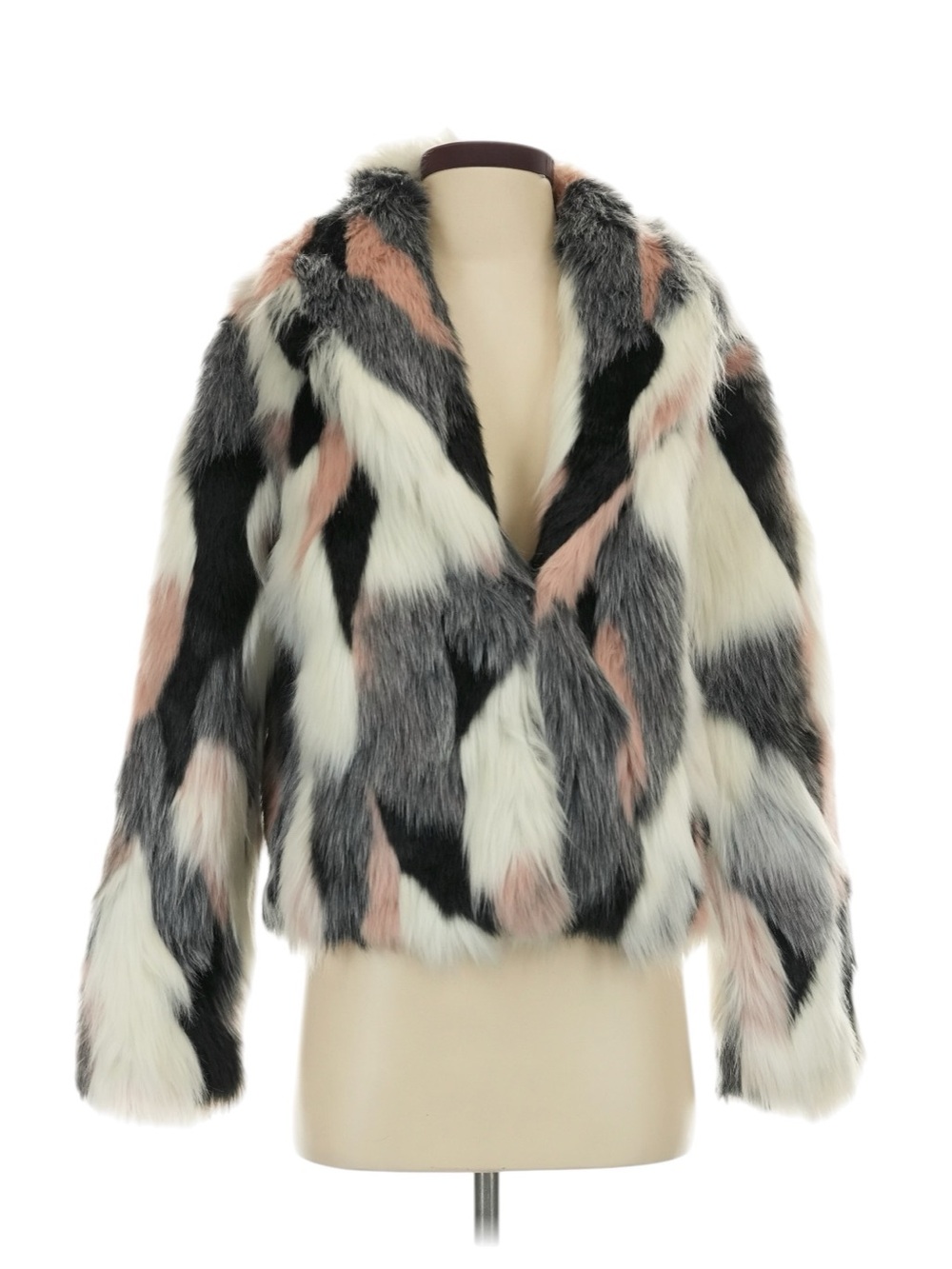 Forever 21 Faux Fur Cropped Jacket Size Small Multicolor Going Out Party NWT